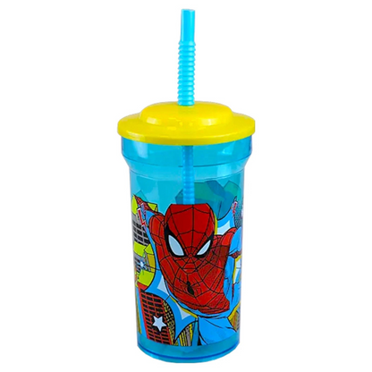 Favourite Kids Character Straw Tumbler 460 ml- Spiderman