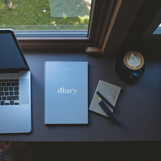 2026 A5 week to view diary planners - Full Year Planner - Blue