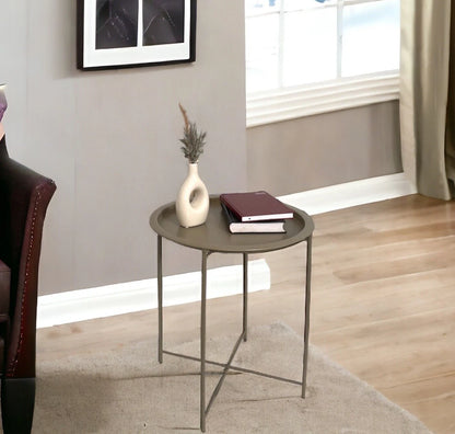 Metal Side/Coffee Tray Table With Removable Top