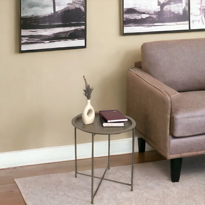 Metal Side/Coffee Tray Table With Removable Top