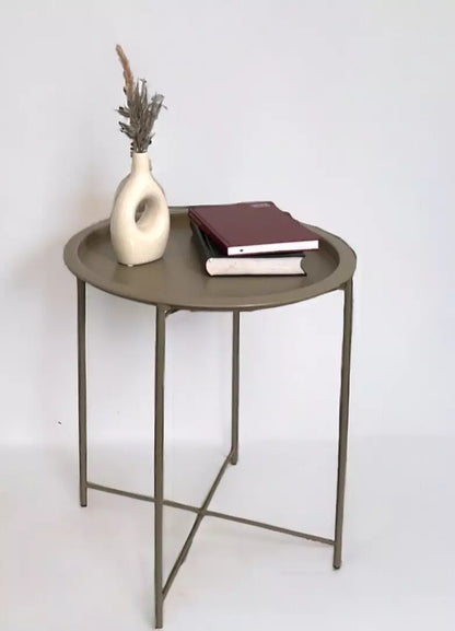 Metal Side/Coffee Tray Table With Removable Top