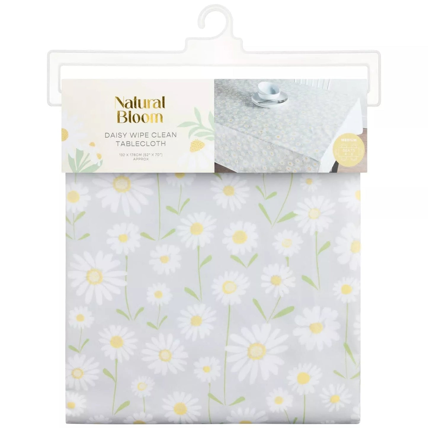 Natural Bloom Daisy Wipe Clean Table Cloth