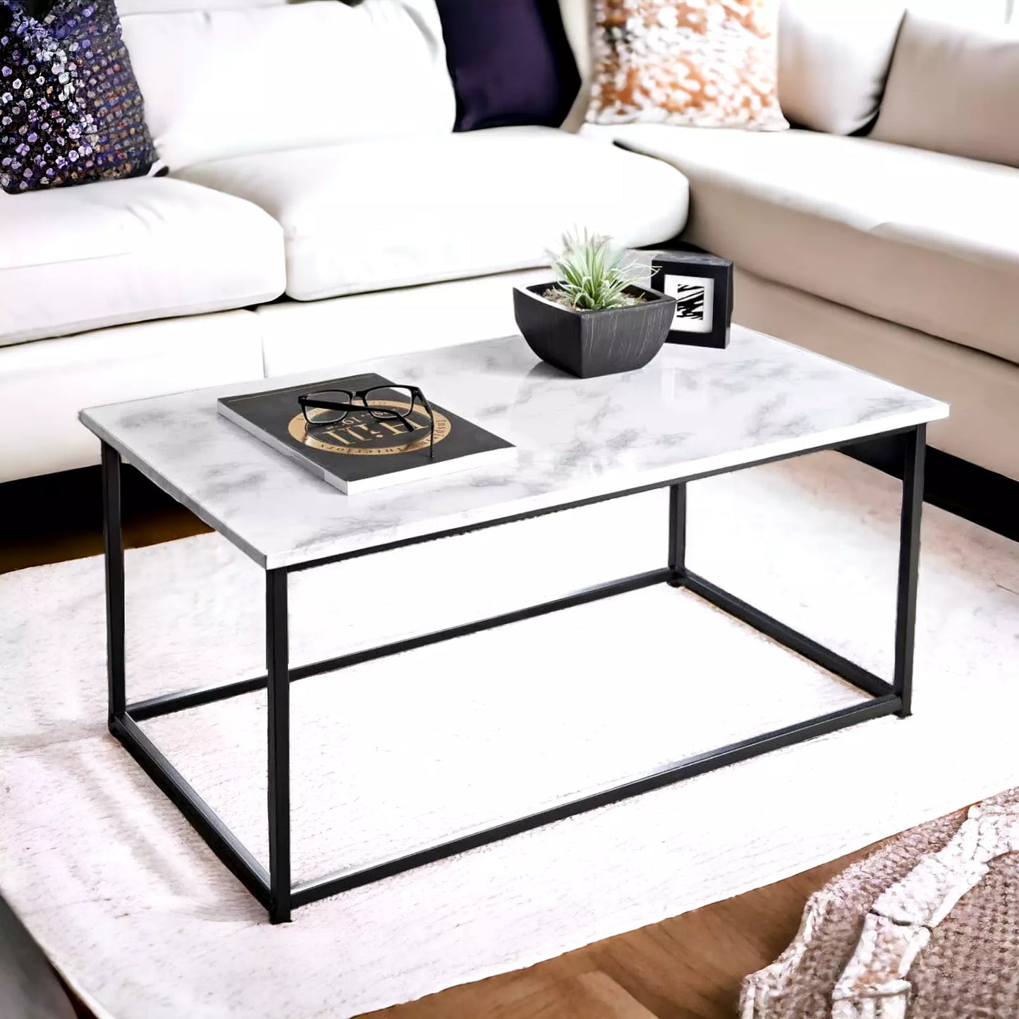 Marble Effect Side Table
