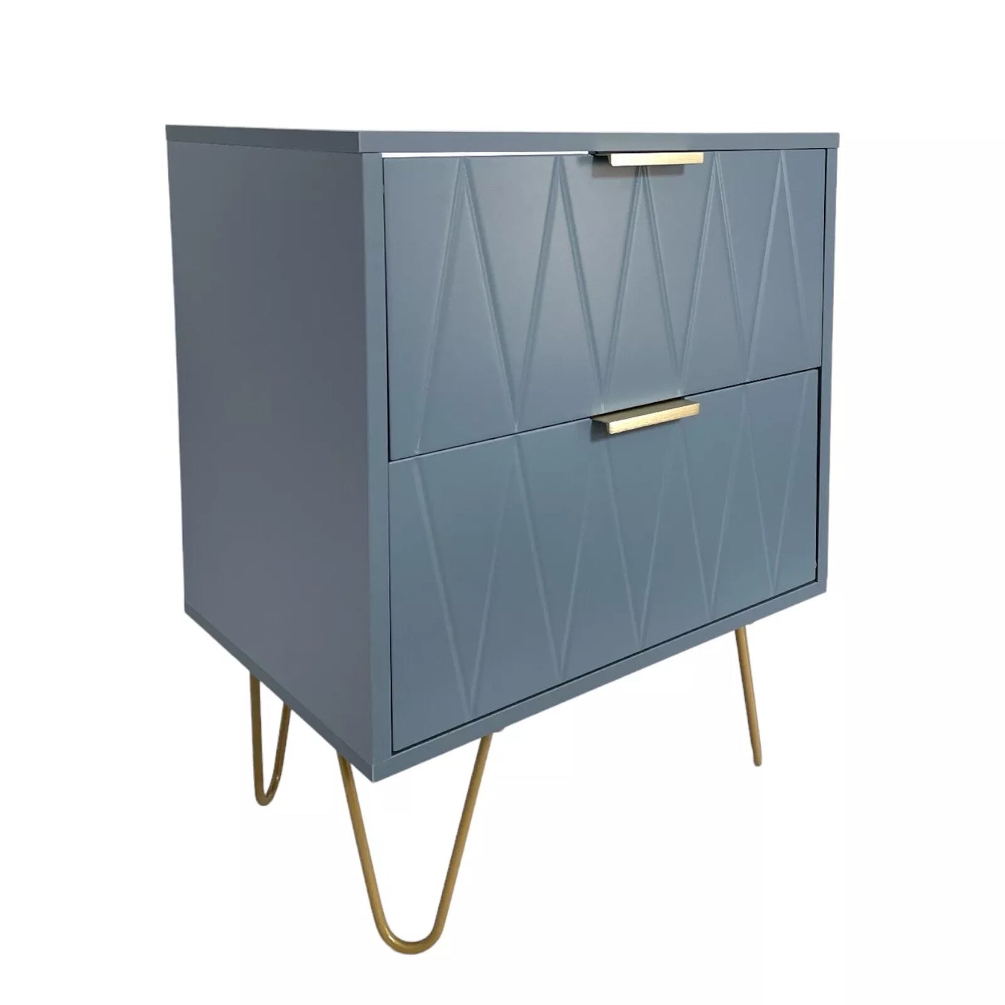 Bedside Tables With 2 Drawer Grey
