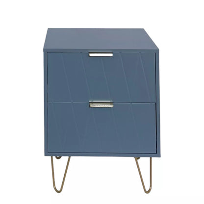 Bedside Tables With 2 Drawer Grey