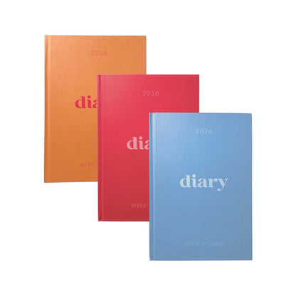 2026 A5 week to view diary planners - Full Year Planner - Pink