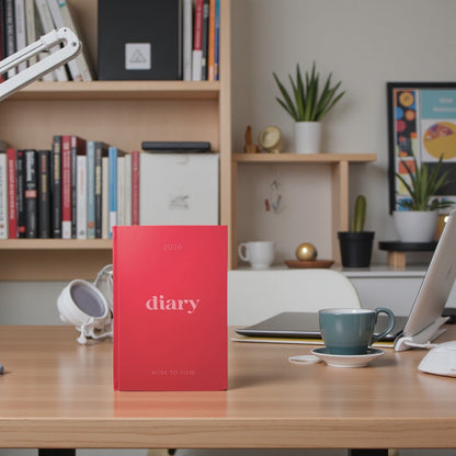 2026 A5 week to view diary planners - Full Year Planner - Pink