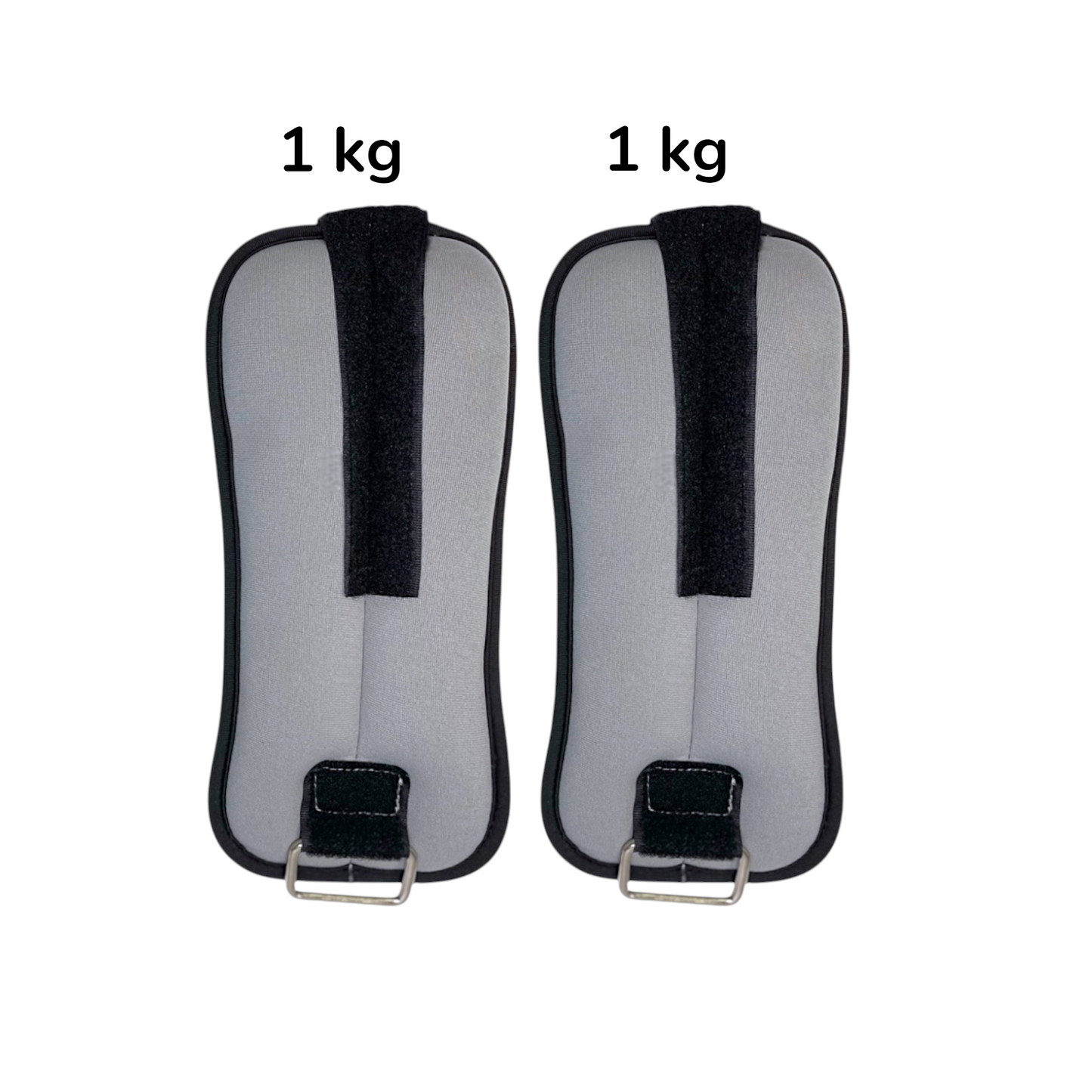 Set of 2 Wrist/Ankle Weights 1KG Training weight - 2pk - Grey