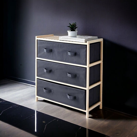 Addis 3 Drawer Canvas Unit Elegant Storage Space