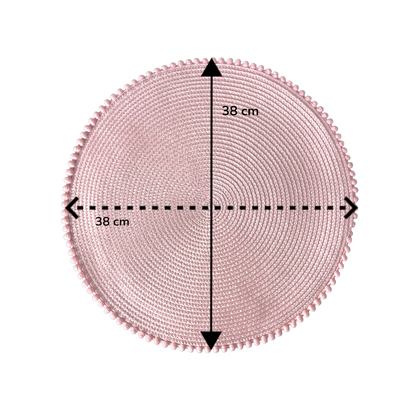 Set of 4 Multicolour Round Pom Placemats Table Mats Stylish Tableware