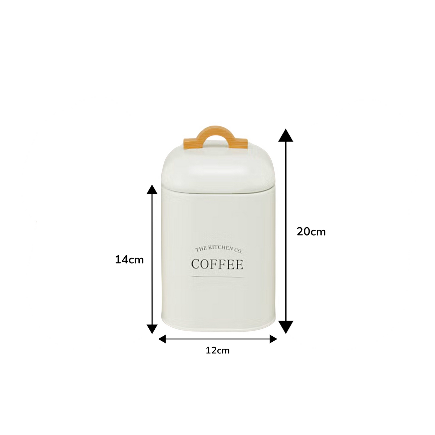 Tea Coffee Sugar Metal Canisters Set of 3- white