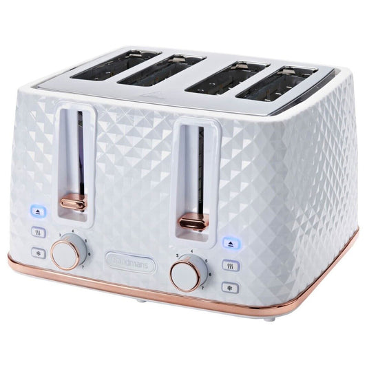 4 Slice Toaster White & Rose Gold