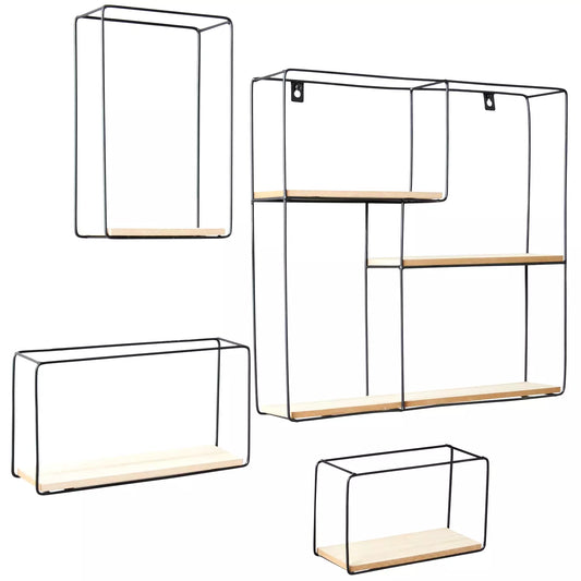 4pc Metal Wire Floating Wall Shelf