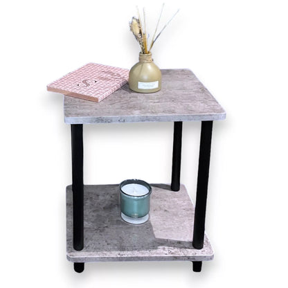2 Tier Side Table Concrete Effect
