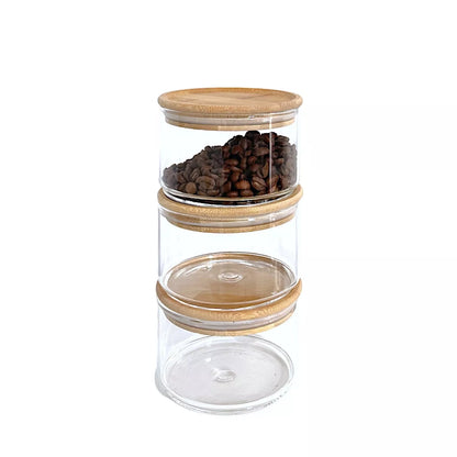 3 Tier Glass Stackable Kitchen Food Storage Containers