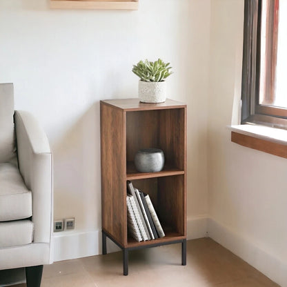 2  Rustic Oak Cube Shelving Unit