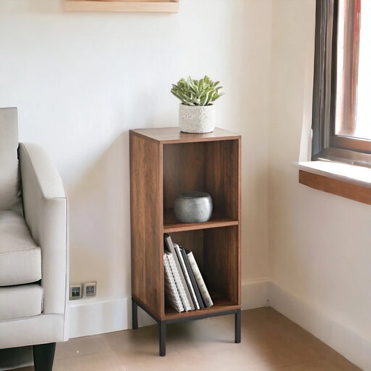 2  Rustic Oak Cube Shelving Unit