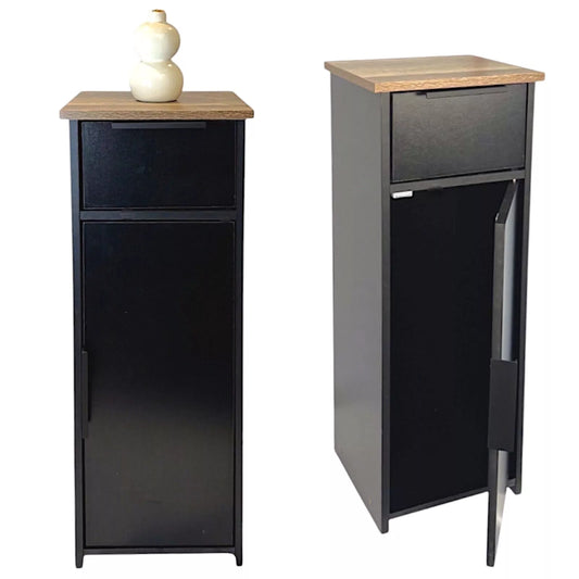 Black Wood Storage Cabinet Unit