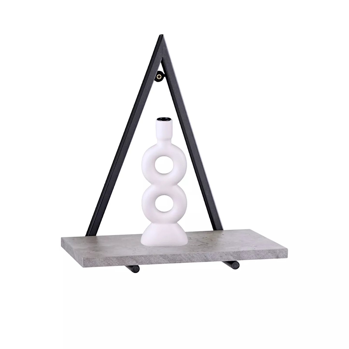 Triangle Shelf Black Metal Floating Wall Home Décor
