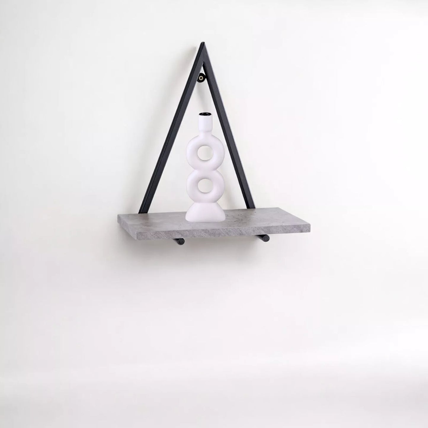 Triangle Shelf Black Metal Floating Wall Home Décor