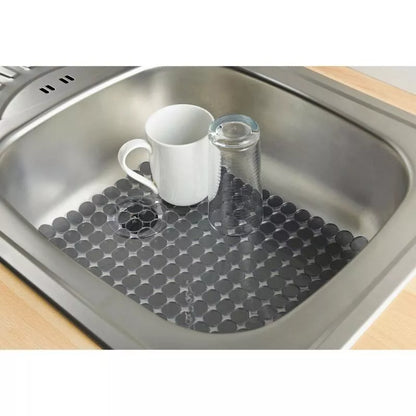 Addis Circle Grey Anti Slip Kitchen Sink scratch Protector Drainer Sink Mat protector