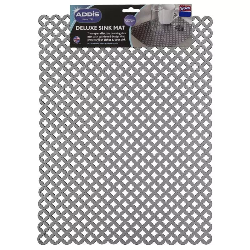 Addis Grey Lattice Anti Slip Kitchen Sink scratch Protector Drainer Sink Mat protector