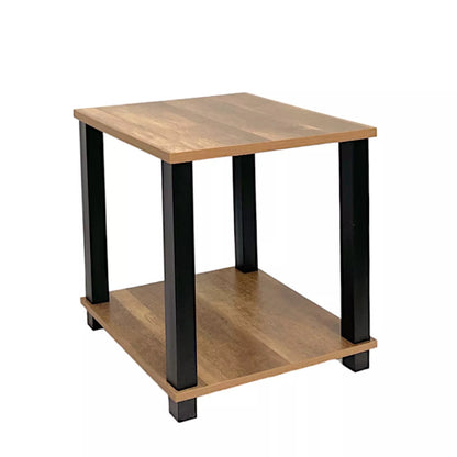 2 Tier Side Table Walnut Finish with Shelf