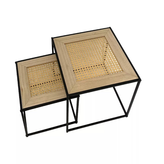 Set of 2 Coffee Table Cane Details