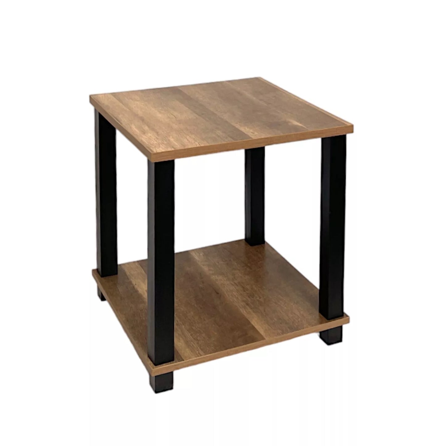 2 Tier Side Table Walnut Finish with Shelf