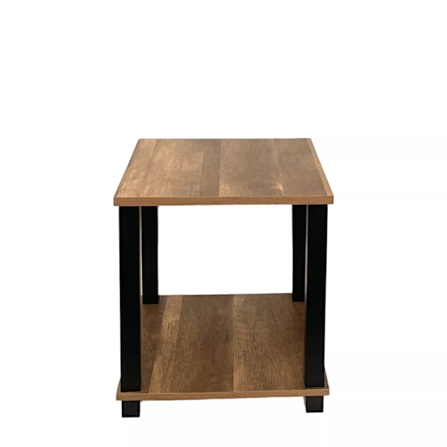 2 Tier Side Table Walnut Finish with Shelf