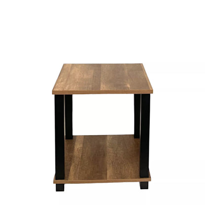 2 Tier Side Table Walnut Finish with Shelf
