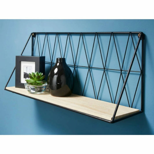 BLACK Wall Unit Shelf Rack