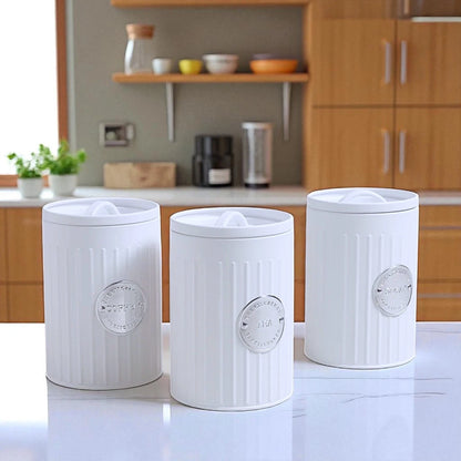 White Canister Set Tea Coffee Sugar