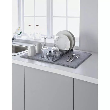 Addis 2-in-1 Dish Drying Mat With Plate Rack [Grey]