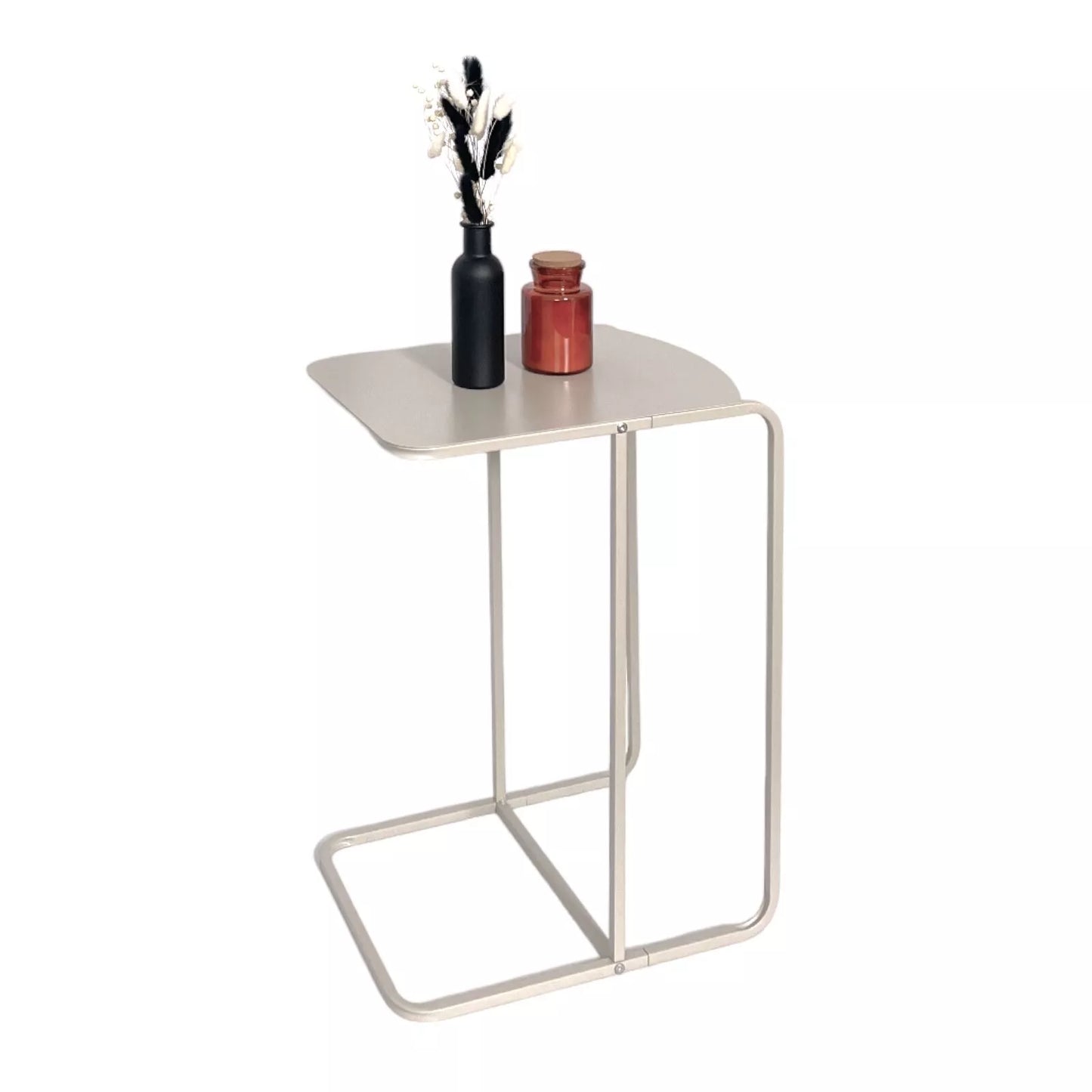 Sofa Side Table Milky-White Coffee