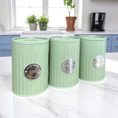 Set of 3 Canister Tea Coffee Sugar