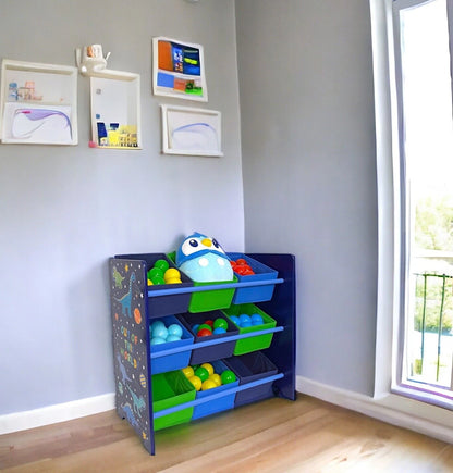 Kids Dinosaur 9 Tub Storage Drawers
