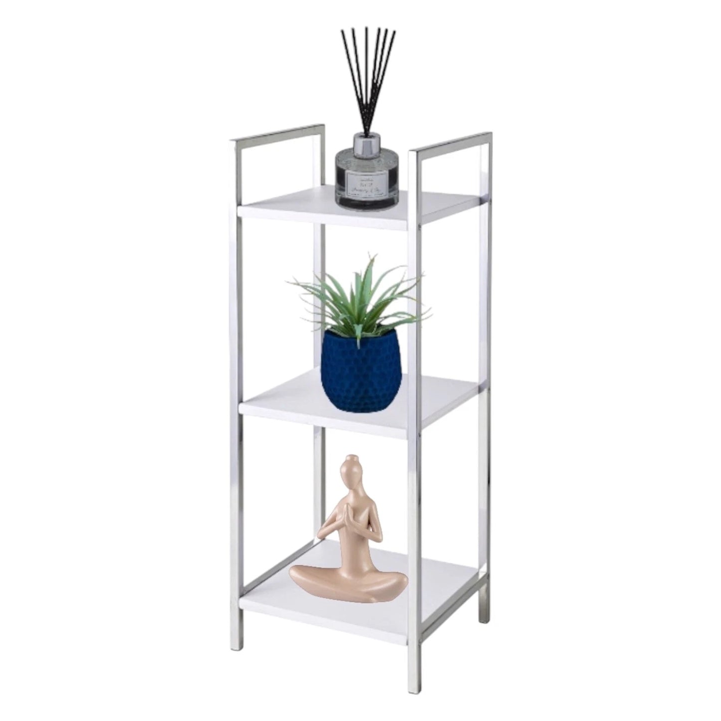 White High Gloss 3 Tier Unit Shelves