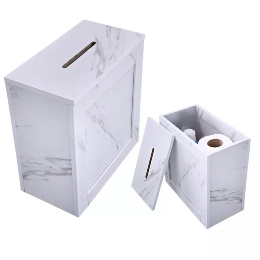 Wooden Toilet Storage Marble