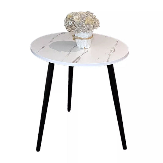 Stylish Marble Effect White Side table