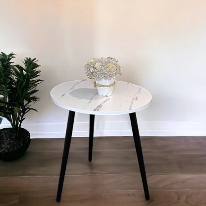 Stylish Marble Effect White Side table