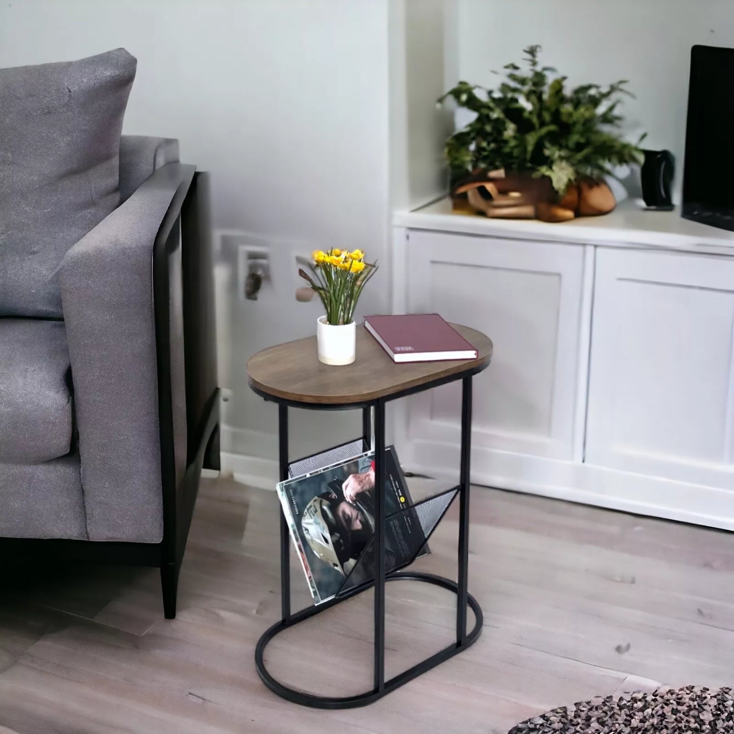 Side Table Magazine Rack Shelf