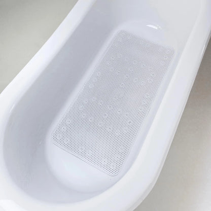 White Extra Long Non Slip Suction Bath Shower Mat