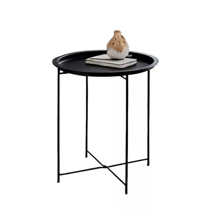 Black Metal Side Table Round