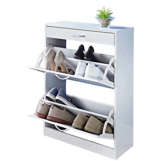 Shoe Storage Cabinet Cupboard 2 Cabinet with 1 Drawer