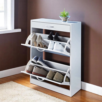 Shoe Storage Cabinet Cupboard 2 Cabinet with 1 Drawer