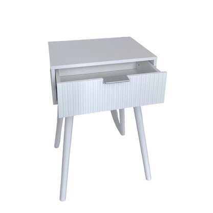 White Bedside Table With 1 Drawer