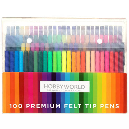 Hobby World 100 Premium Felt Tip Pens