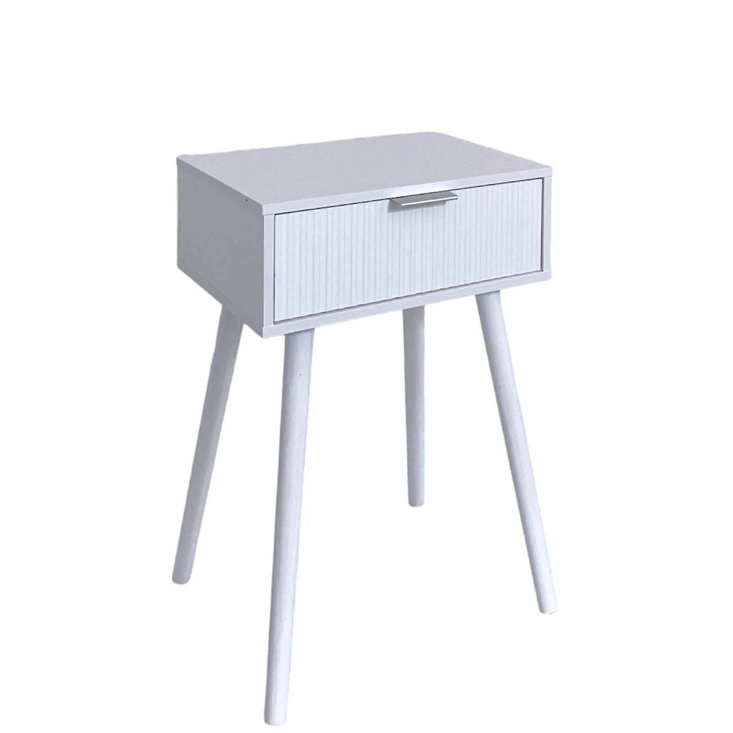 White Bedside Table With 1 Drawer