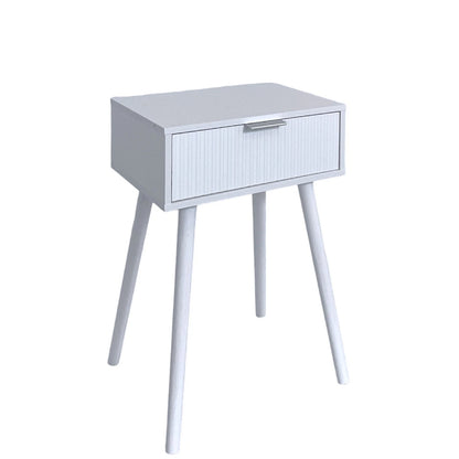 White Bedside Table With 1 Drawer